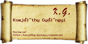 Komjáthy Gyöngyi névjegykártya