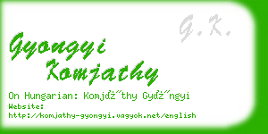 gyongyi komjathy business card